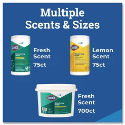 Best 7 in. x 8 in. 1-Ply Disinfecting Wipes - Lemon Fresh, White (75/Canister, 6/Carton) Cleaning & Janitorial Supplies