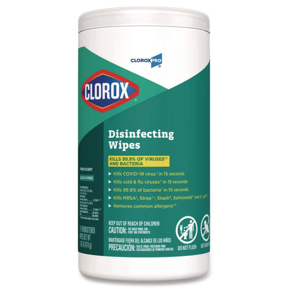 Hot 7 in. x 8 in. 1-Ply Disinfecting Wipes - Fresh Scent, White Skin Care & Personal Hygiene