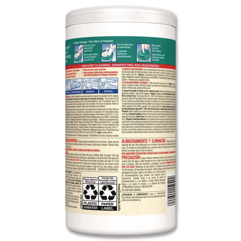 Hot 7 in. x 8 in. 1-Ply Disinfecting Wipes - Fresh Scent, White Skin Care & Personal Hygiene