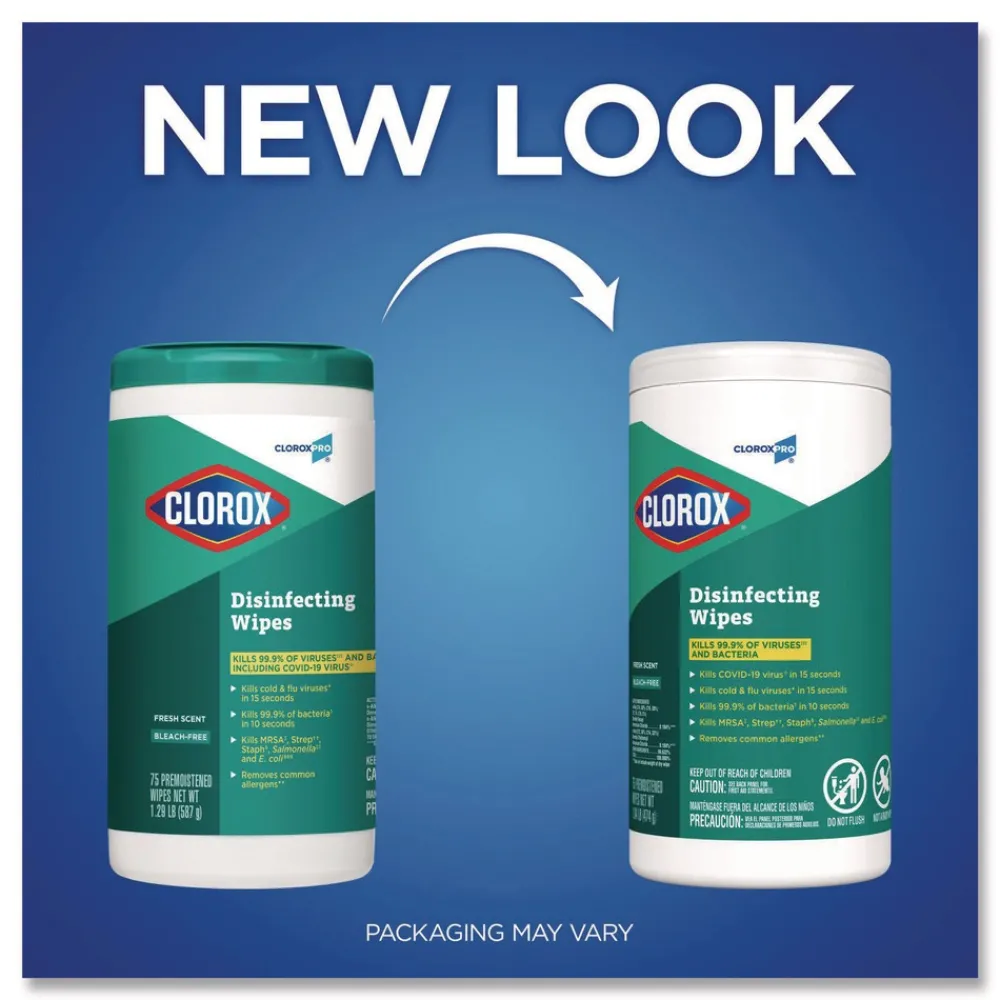 Hot 7 in. x 8 in. 1-Ply Disinfecting Wipes - Fresh Scent, White Skin Care & Personal Hygiene