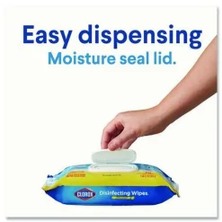 Clearance 8 in. x 7 in. 1-Ply Easy Pull Pack Disinfecting Wipes - Lemon Scent White (6 Boxes/Carton) Cleaning & Janitorial Supplies