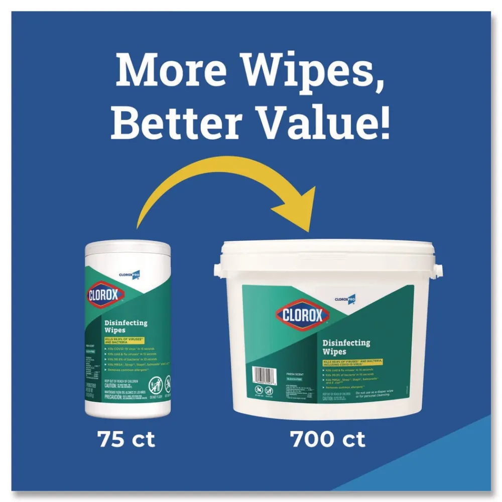 Best 1 Ply 7 in. x 8 in. Fresh Scent Disinfecting Wipes - White (1/Carton) Cleaning & Janitorial Supplies