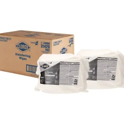 New 1 Ply 7 in. x 8 in. Fresh Scent Disinfecting Wipes - White (2/Carton) Cleaning & Janitorial Supplies