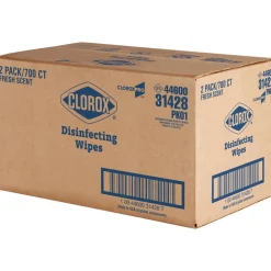 New 1 Ply 7 in. x 8 in. Fresh Scent Disinfecting Wipes - White (2/Carton) Cleaning & Janitorial Supplies