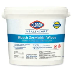 Outlet 12 in. x 12 in. 1-Ply Bleach Germicidal Wipes - Unscented, White (110/Bucket) Skin Care & Personal Hygiene