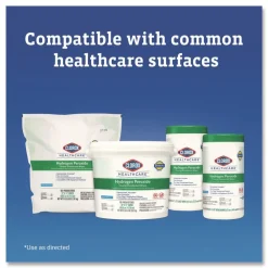 Outlet 12 in. x 11 in. Hydrogen Peroxide Cleaner Disinfectant Wipes - Unscented White (2/Carton) Cleaning & Janitorial Supplies