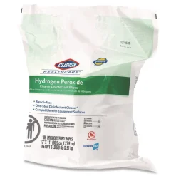 Outlet 12 in. x 11 in. Hydrogen Peroxide Cleaner Disinfectant Wipes - Unscented White (2/Carton) Cleaning & Janitorial Supplies