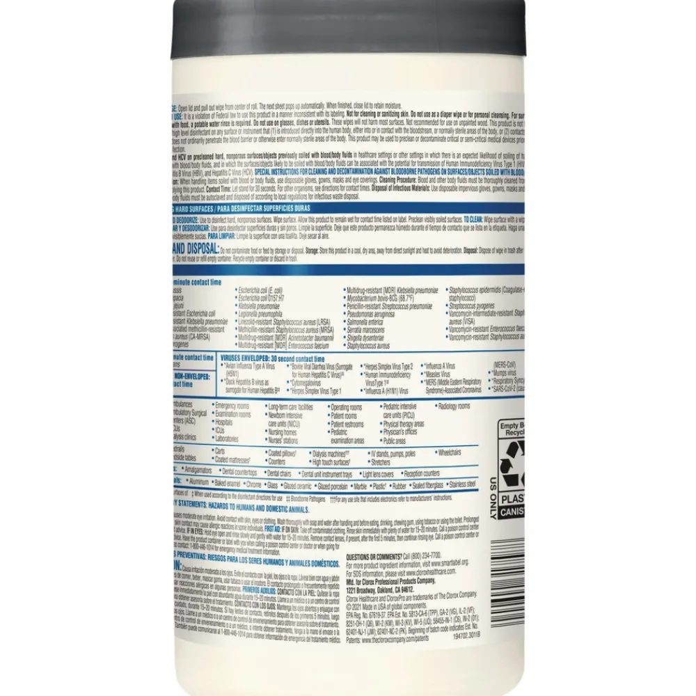 VersaSure 6 in. x 5 in. 1-Ply Cleaner Disinfectant Wipes - Fragranced White Cleaning & Janitorial Supplies