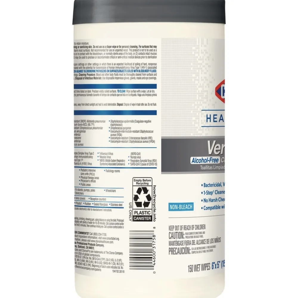 VersaSure 6 in. x 5 in. 1-Ply Cleaner Disinfectant Wipes - Fragranced White Cleaning & Janitorial Supplies