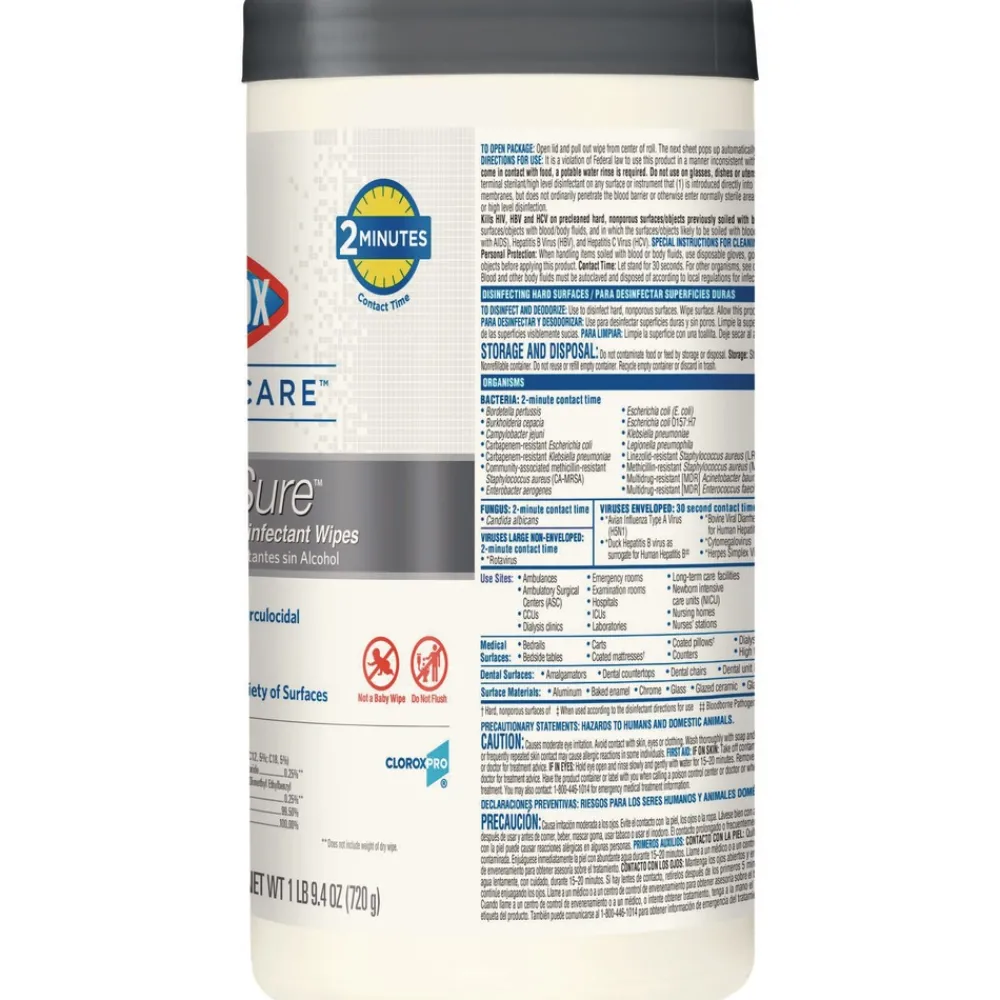 VersaSure 6 in. x 5 in. 1-Ply Cleaner Disinfectant Wipes - Fragranced White Cleaning & Janitorial Supplies