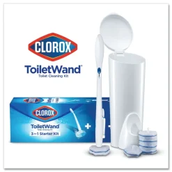 Hot ToiletWand Disposable Toilet Cleaning System with Handle/Caddy/Refills - White (6/Carton) Drain Cleaning