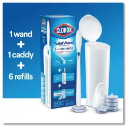 Clearance ToiletWand Disposable Toilet Cleaning System with Caddy and Refills - White (1-Kit) Drain Cleaning
