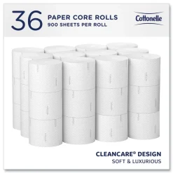 Clearance 53862 CleanCare 2-Ply Septic Safe Bathroom Tissue - White (36/Carton) Paper & Dispensers