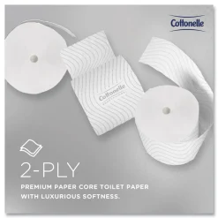 Clearance 53862 CleanCare 2-Ply Septic Safe Bathroom Tissue - White (36/Carton) Paper & Dispensers