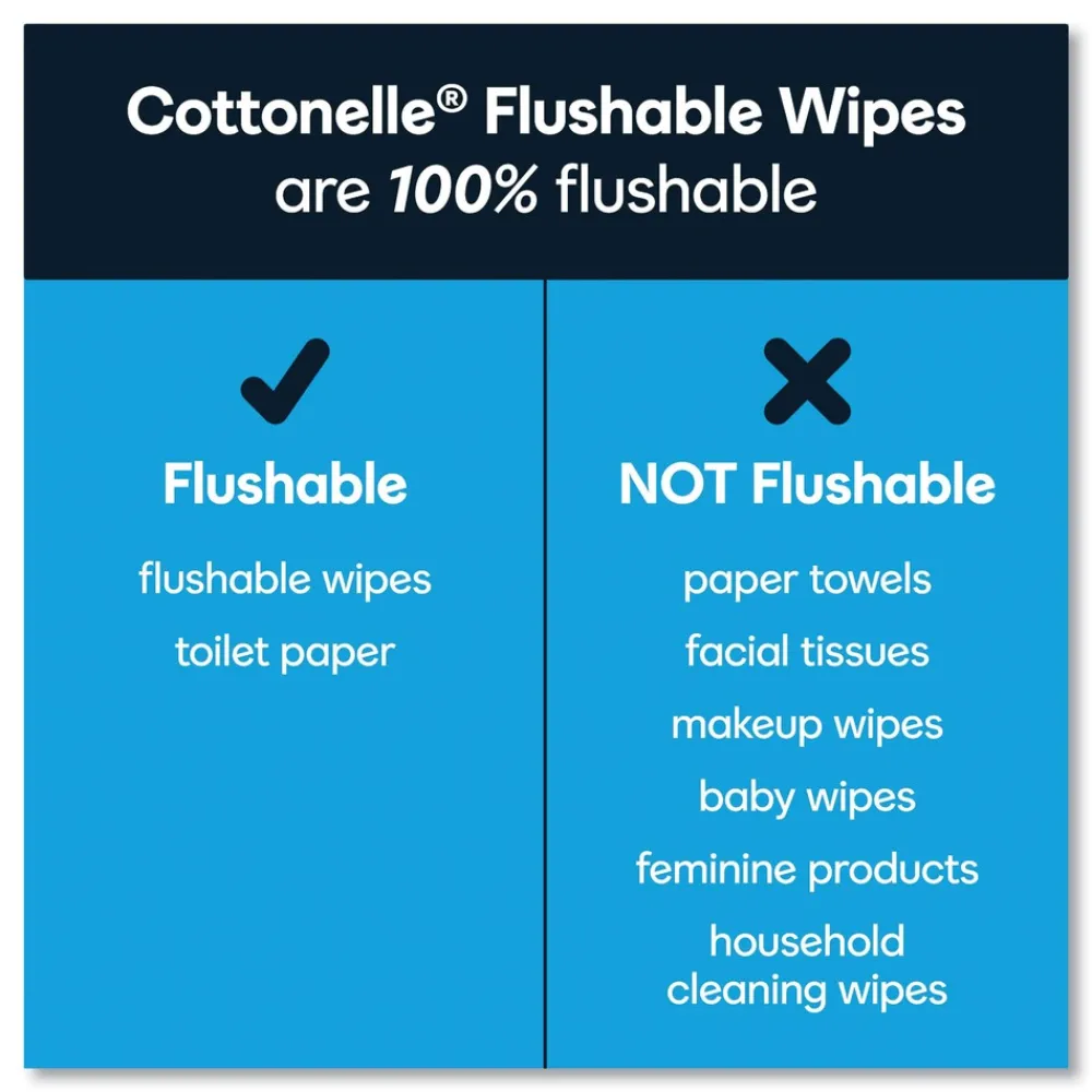 Hot 44932 1-Ply 3.75 in. x 5.5 in. Fresh Care Flushable Cleansing Cloths - White Cleaning & Janitorial Supplies