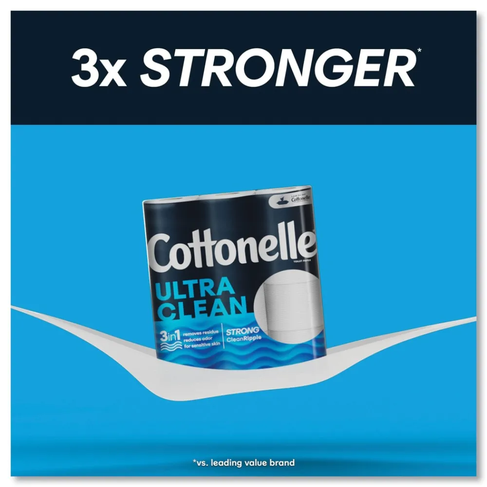 Outlet Ultra CleanCare 1-Ply Septic Safe Mega Rolls Strong Tissue Toilet Paper - White (36/Carton) Cleaning & Janitorial Supplies