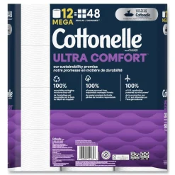Best Ultra ComfortCare 2-Ply Septic Safe Mega Rolls Soft Tissue Toilet Paper - White (48/Carton) Paper & Dispensers