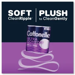 Best Ultra ComfortCare 2-Ply Septic Safe Mega Rolls Soft Tissue Toilet Paper - White (48/Carton) Paper & Dispensers