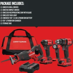 Hot V20 Brushless Lithium-Ion Cordless 4-Tool Combo Kit with (2) 2 Ah Batteries Combo Kits