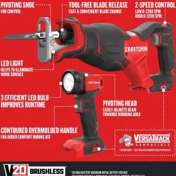 Hot V20 Brushless Lithium-Ion Cordless 4-Tool Combo Kit with (2) 2 Ah Batteries Combo Kits