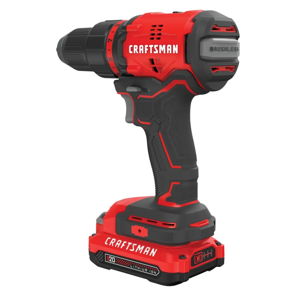 V20 Lithium-Ion Brushless 1/2 in. Cordless Drill Driver Kit with (2) 1.5 Ah Batteries Drill Drivers