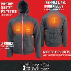 Online 20V Lithium-Ion Cordless Women's Hybrid Heated Jacket (2 Ah) - Medium, Black Heated Gear