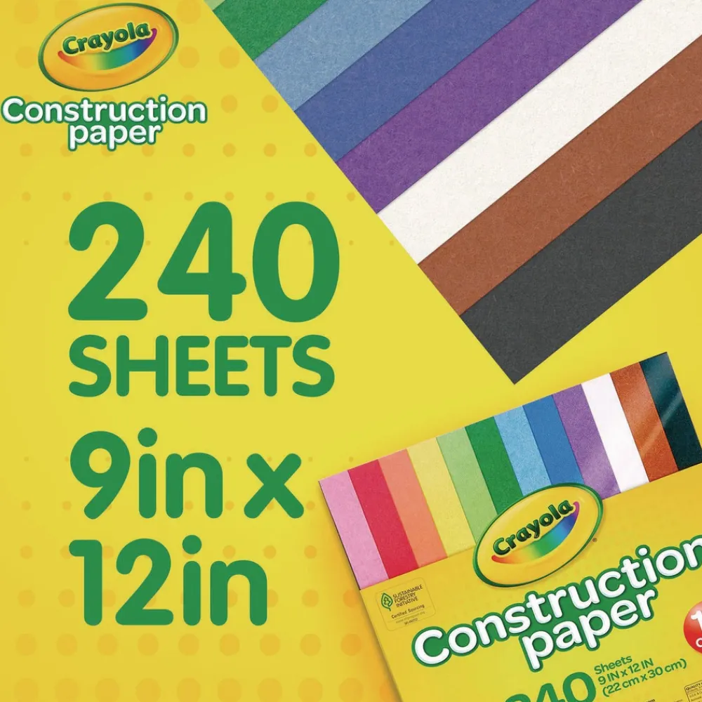 Discount 9 in. x 12 in. Construction Paper - Assorted Colors Paper & Printables