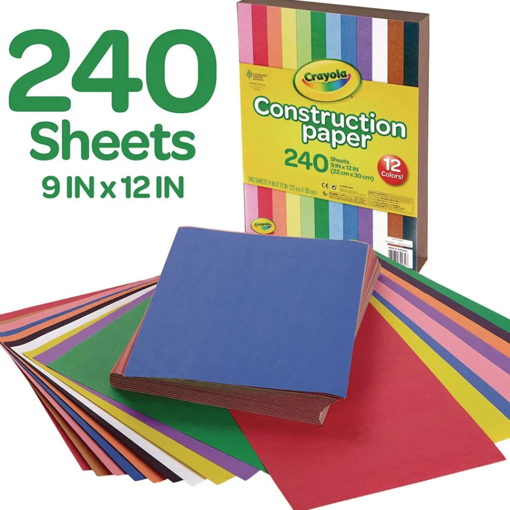 Discount 9 in. x 12 in. Construction Paper - Assorted Colors Paper & Printables