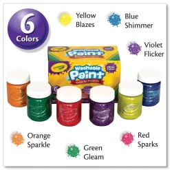 Sale 2 oz Washable Paint - 6 Assorted Classic Colors Arts & Crafts Supplies