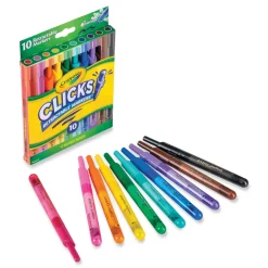 New Super Clicks Assorted Bullet Tip Sizes Retractable Markers - Assorted Colors (1-Set) Pens, Pencils & Markers