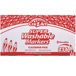 Discount Super Washable Broad Bullet Tip Markers Classpack - Assorted Colors (256/Set) Pens, Pencils & Markers