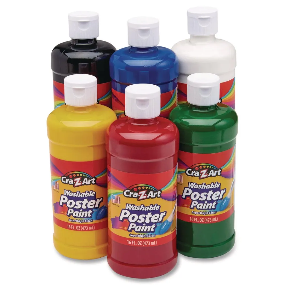 Washable Kids Paint, Assorted Colors, 16 oz Bottle, 6/Pack Arts & Crafts Supplies