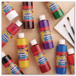 Clearance Washable Tempera Paint, 10 Assorted Colors, 8 oz Bottle, 10/Pack Arts & Crafts Supplies