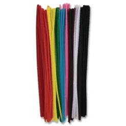 Hot 12 in. x 4 mm Metal Wire/Polyester Regular Stems - Assorted Colors (100/Pack) Tabletop And Serveware