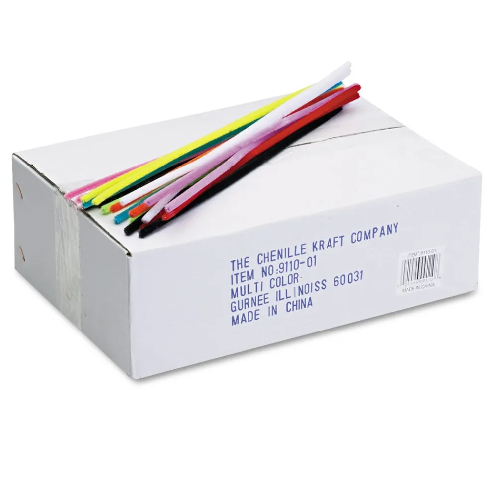 Clearance 12 in. x 6 mm. Metal Wire Polyester Jumbo Stem - Assorted (1000/Box) Tabletop And Serveware