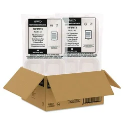 9.14 in. x 9 in. x 2.98 in. 3 Compartments ProPlanet Seal Compostable Molded Fiber Hinged Trays - Natural (200/Carton) Tabletop And Serveware