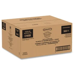 8.5 in. x 8.5 in. x 1.96 in. 16 oz. Plastic Bowls - Square Clear (504/Carton) Tabletop And Serveware