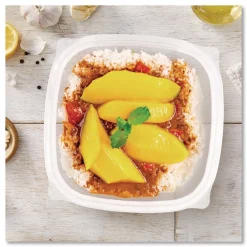 Clearance 5 in. x 5 in. x 1.49 in. 32 oz. Plastic Bowls - Square Clear (252/Carton) Tabletop And Serveware