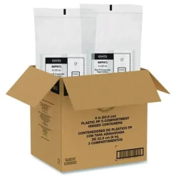 Online 9 in. x 8.75 in. x 3 in. 3-Compartments ProPlanet Microwaveable Plastic Hinged Containers - Clear (150/Carton) Tabletop And Serveware