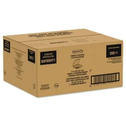 8.65 in. x 7.94 in. x 2.98 in. ProPlanet Seal Compostable Molded Fiber Hinged Trays - Natural (200/Carton) Tabletop And Serveware