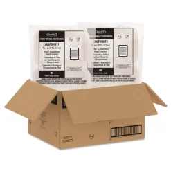 6.41 in. x 9.22 in. x 3 in. ProPlanet Seal Compostable Molded Fiber Hinged Trays - Natural (200/Carton) Tabletop And Serveware