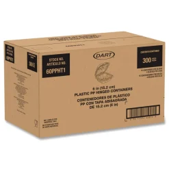 Online 6.31 in. x 6.31 in. x 3 in. ProPlanet Microwaveable Hinged Plastic Containers - Clear (300/Carton) Tabletop And Serveware