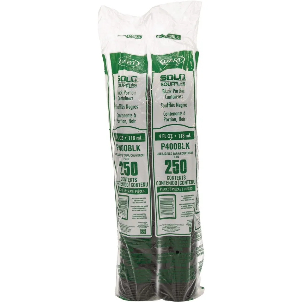 New 4 oz. Polystyrene Portion Cups - Black (2500/Carton) Tabletop And Serveware