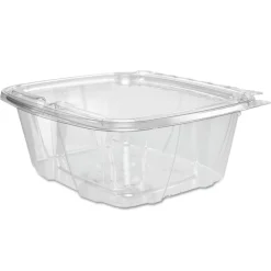 Sale CH32DEF ClearPac SafeSeal 32 oz. Tamper-Resistant/Evident Flat-Lid Containers - Clear (100/Bag, 2 Bags/Carton) Tabletop And Serveware