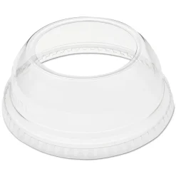 DLW662 1.9 in. Diameter Hole Open-Top Dome Lid Fits 9 oz. To 22 oz. Plastic Cups - Clear (1000/Carton) Tabletop And Serveware