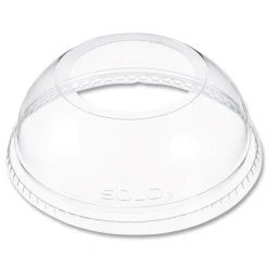New DLW626 Open-Top Dome Lid for 16 oz. to 24 oz. Plastic Cups - Clear (1000/Carton) Tabletop And Serveware
