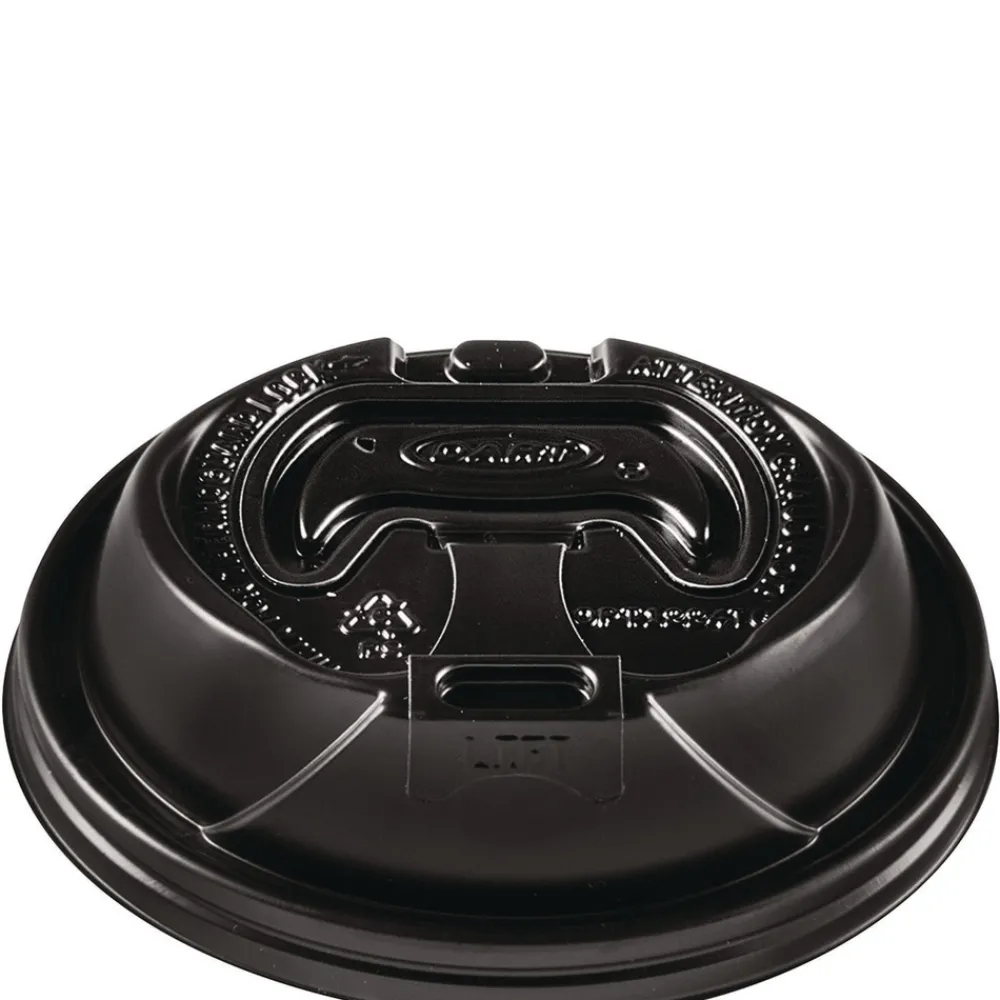 Optima Reclosable Lids for Hot Paper Cups Fits 12 oz. to 24 oz. Hot Paper Cups - Black (1200/Carton) Tabletop And Serveware