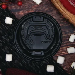 Optima Reclosable Lids for Hot Paper Cups Fits 12 oz. to 24 oz. Hot Paper Cups - Black (1200/Carton) Tabletop And Serveware