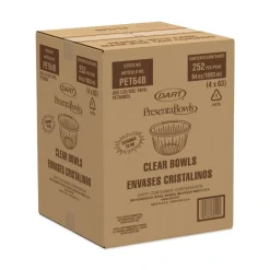 Online PET64B PET Plastic 64 oz. Bowl - Clear (252/Carton) Tabletop And Serveware