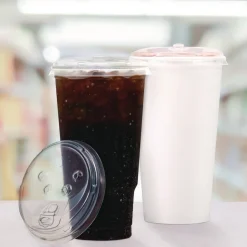 Best Prima Strawless Plastic Lids Fits 30 oz. to 32 oz. Cold Cups - Clear (1200/Carton) Tabletop And Serveware